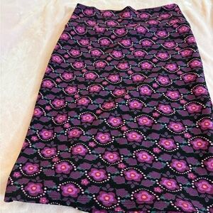 LuLaRoe Vibrant Purple and Pink Floral Pencil Skirt